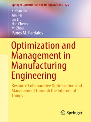 cover image of Optimization and Management in Manufacturing Engineering